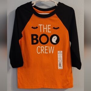 Halloween Long Sleeve shirt The Boo Crew Size 5T orange black sleeved bats ghost